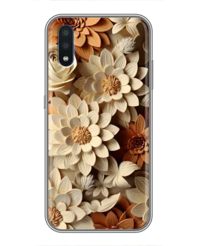 Чохол для Samsung Galaxy M10 (M105) з картинкою «Бежевий флористичний декор»
