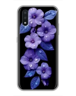 Чохол для Samsung Galaxy M10 (M105) з картинкою «Фіолетові квіти з росою»