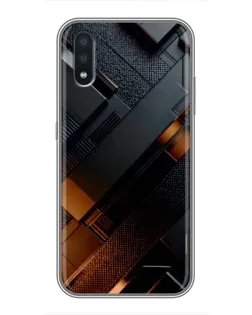 Чохол для Samsung Galaxy M10 (M105) з картинкою «Чорні геометричні блоки»