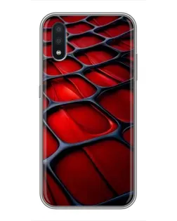 Чохол для Samsung Galaxy M10 (M105) з картинкою «Червона глянцева сітка»