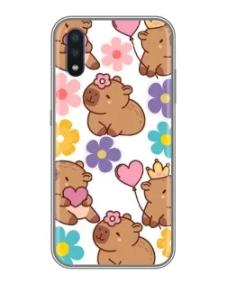 Чохол для Samsung Galaxy M10 (M105) з картинкою «Квітковий паттерн капібар»