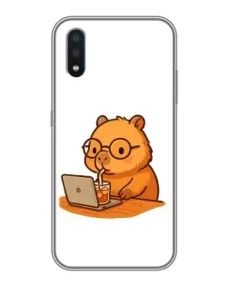 Чохол для Samsung Galaxy M10 (M105) з картинкою «Капібара з ноутбуком»