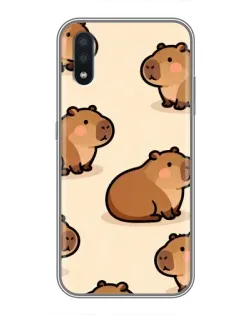 Чохол для Samsung Galaxy M10 (M105) з картинкою «Паттерн милих капібар»