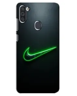 Чехол для Samsung Galaxy M11 с картинкой «Неоновый контур Nike»