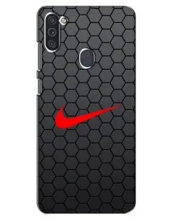 Чехол для Samsung Galaxy M11 с картинкой «Nike — карбоновая сетка»