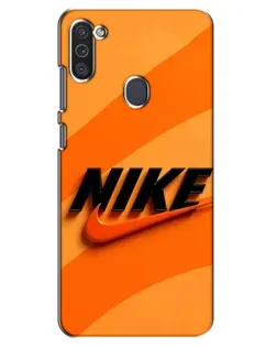 Чехол для Samsung Galaxy M11 с картинкой «Оранжевый драйв Nike»