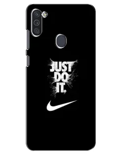 Чохол для Samsung Galaxy M11 з картинкою «Текстовий принт Nike»