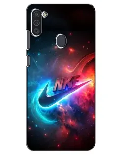 Чохол для Samsung Galaxy M11 з картинкою «Вогняний логотип Nike»