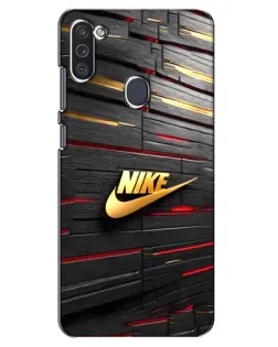 Чохол для Samsung Galaxy M11 з картинкою «Золотий Nike на металі»