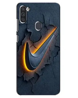 Чохол для Samsung Galaxy M11 з картинкою «Об'ємний логотип Найк»