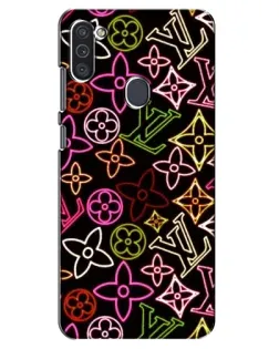 Чехол для Samsung Galaxy M11 с картинкой «Неоновый микс Nike»