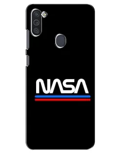 Чехол для Samsung Galaxy M11 с картинкой «NASA — классика Red Blue»