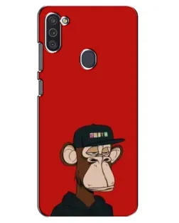 Чехол для Samsung Galaxy M11 с картинкой «Bored Ape — красный фон»