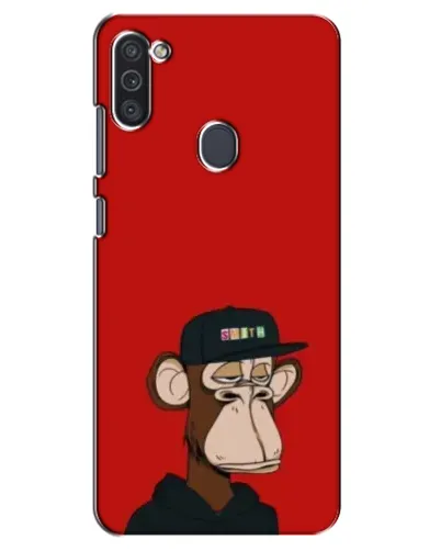 Чохол для Samsung Galaxy M11 з картинкою «Bored Ape — червоний фон»
