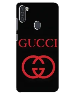 Чохол для Samsung Galaxy M11 з картинкою «Gucci — червоний логотип»