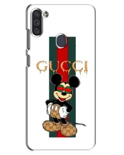 Чохол для Samsung Galaxy M11 з картинкою «Міккі Маус Gucci — смуги»