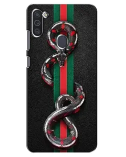 Чехол для Samsung Galaxy M11 с картинкой «Gucci — змея на полосе»