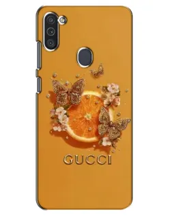 Чехол для Samsung Galaxy M11 с картинкой «Gucci — золотые бабочки»