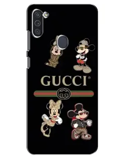 Чехол для Samsung Galaxy M11 с картинкой «Gucci — герои Disney и монограмма»