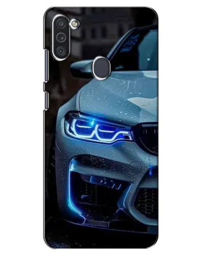 Чехол для Samsung Galaxy M11 с картинкой «Взгляд BMW с синими фарами»