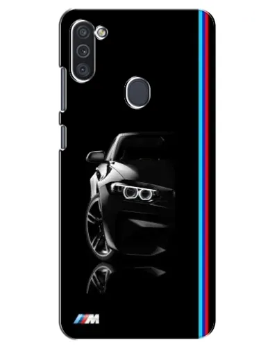 Чехол для Samsung Galaxy M11 с картинкой «Силуэт BMW в темноте»