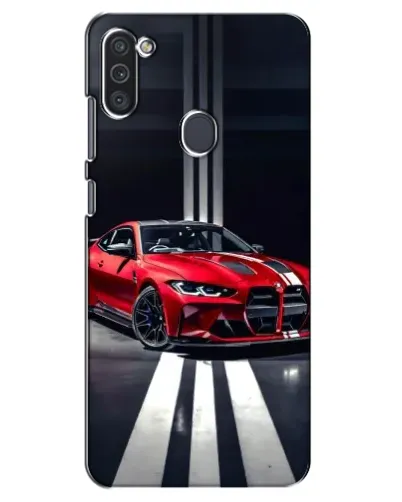 Чехол для Samsung Galaxy M11 с картинкой «Красная BMW на дороге»