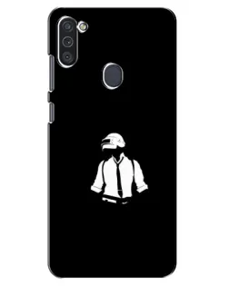 Чохол для Samsung Galaxy M11 з картинкою «PUBG — білий шолом»