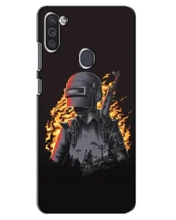 Чохол для Samsung Galaxy M11 з картинкою «PUBG — вогняний силует»