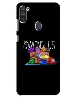Чехол для Samsung Galaxy M11 с картинкой «Логотип Among Us»