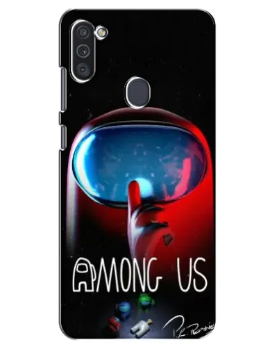 Чехол для Samsung Galaxy M11 с картинкой «Красный импостер — макро»