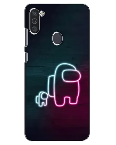Чехол для Samsung Galaxy M11 с картинкой «Among Us неон-арт»