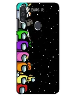 Чехол для Samsung Galaxy M11 с картинкой «Команда Among Us»