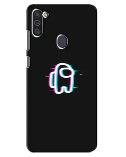 Чехол для Samsung Galaxy M11 с картинкой «Among Us неон»
