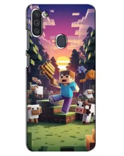 Чехол для Samsung Galaxy M11 с картинкой «Стив на ферме»