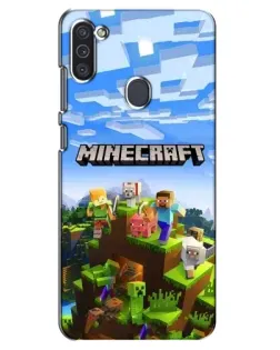 Чехол для Samsung Galaxy M11 с картинкой «Minecraft классический мир»