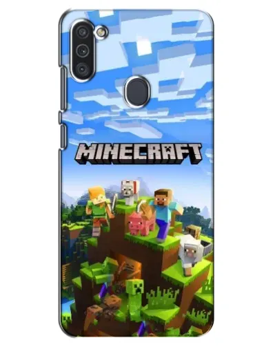 Чехол для Samsung Galaxy M11 с картинкой «Minecraft классический мир»