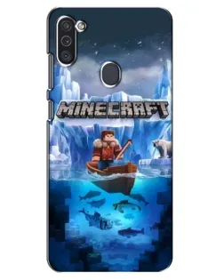 Чехол для Samsung Galaxy M11 с картинкой «Minecraft ледяной мир»
