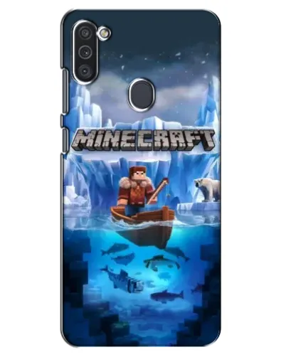 Чехол для Samsung Galaxy M11 с картинкой «Minecraft ледяной мир»