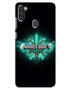 Чехол для Samsung Galaxy M11 с картинкой «Minecraft Diamond лого»