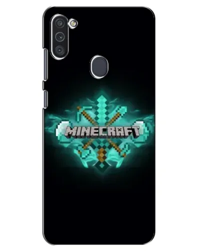 Чехол для Samsung Galaxy M11 с картинкой «Minecraft Diamond лого»