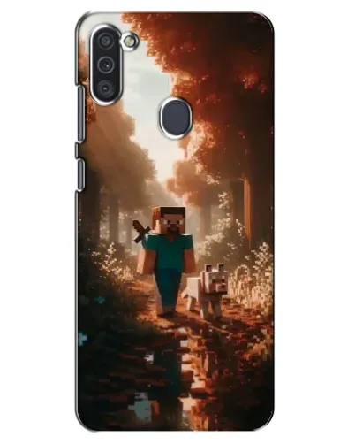 Чехол для Samsung Galaxy M11 с картинкой «Стив в лесу»
