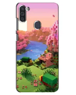 Чехол для Samsung Galaxy M11 с картинкой «Розовое дерево Minecraft»