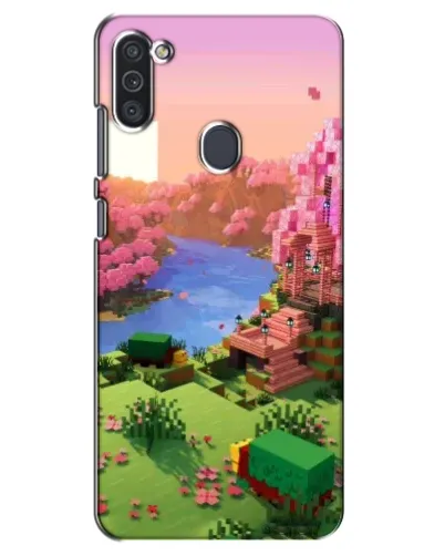 Чехол для Samsung Galaxy M11 с картинкой «Розовое дерево Minecraft»