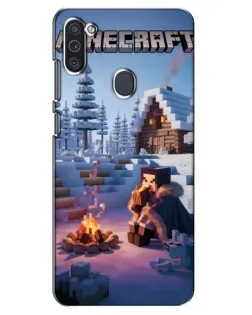 Чехол для Samsung Galaxy M11 с картинкой «Зимний Minecraft»