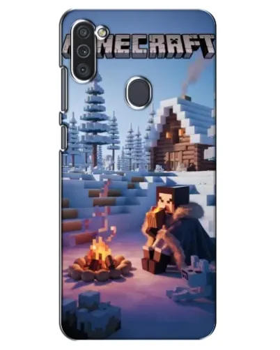 Чехол для Samsung Galaxy M11 с картинкой «Зимний Minecraft»