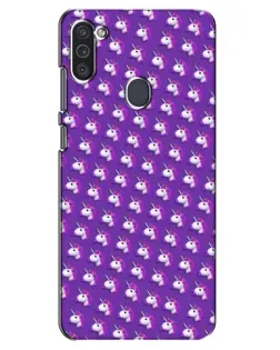 Чехол для Samsung Galaxy M11 с картинкой «Единороги на фиолетовом»