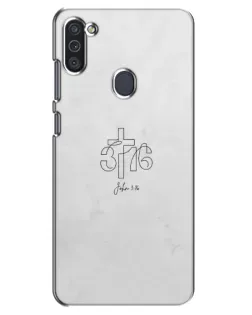 Чехол для Samsung Galaxy M11 с картинкой «Иоанна 3:16 Крест» Чехол для Samsung Galaxy M11 с картинкой «Иоанна 3:16 Крест»