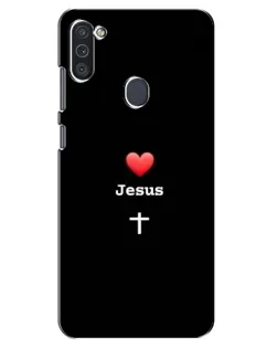Чехол для Samsung Galaxy M11 с картинкой «Сердце - Jesus» Чехол для Samsung Galaxy M11 с картинкой «Сердце - Jesus»