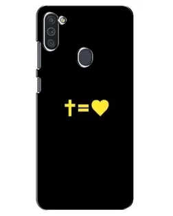 Чехол для Samsung Galaxy M11 с картинкой «Сердце и Крест»
