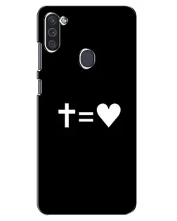 Чехол для Samsung Galaxy M11 с картинкой «Крест и Сердце»